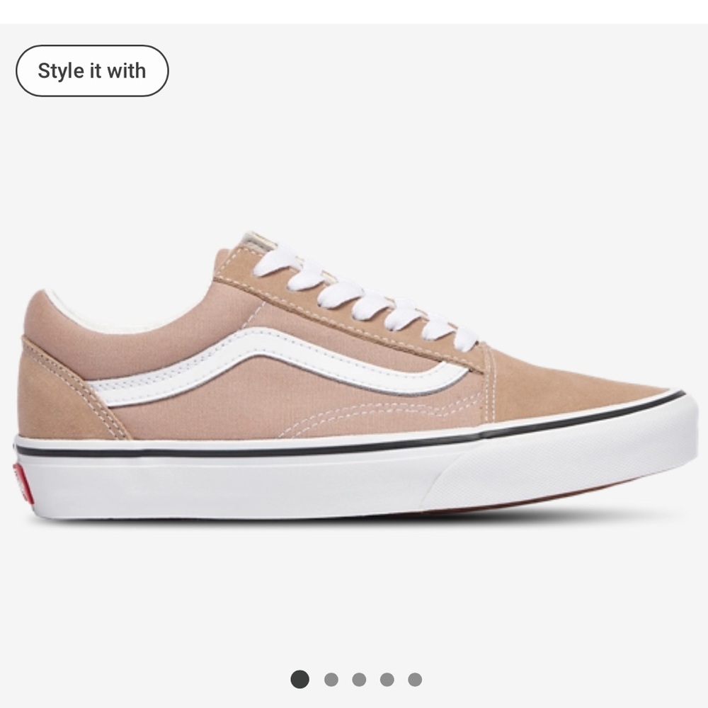 Vans Women's Blush and White Sneakers